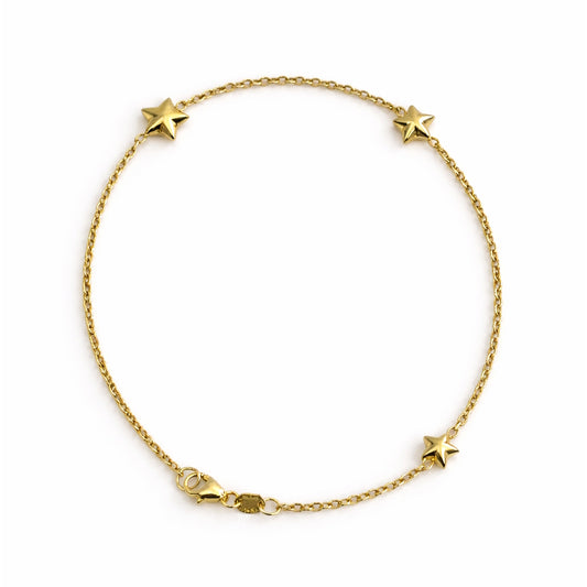 14k 3 Graduated Star Bracelet
