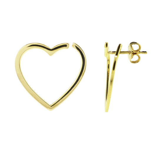 14k Séchic Gold Open Heart Post Earrings