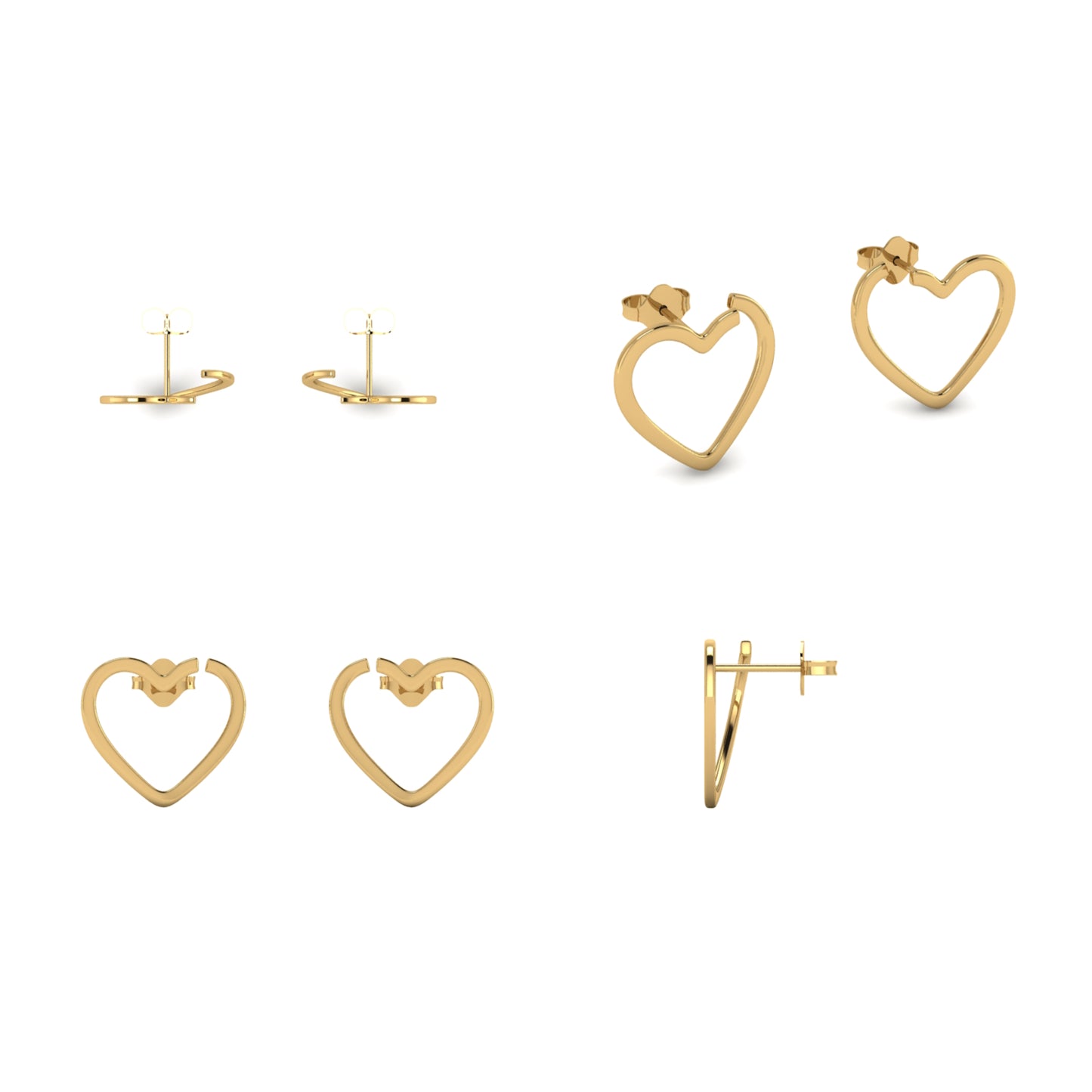 Séchic 14k Open Heart Post Earring