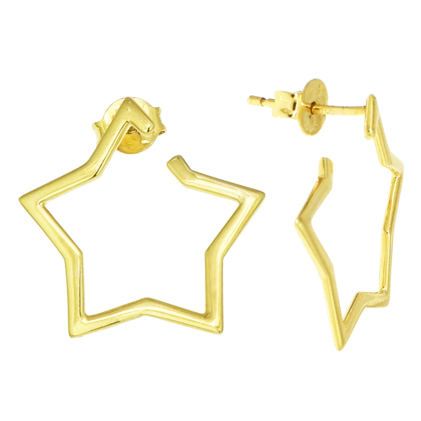 Séchic 14k Yellow Gold Open Star Post Earrings