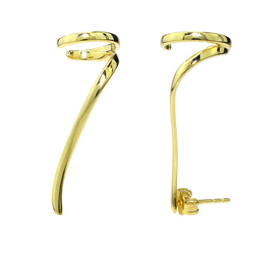 Séchic 14k Swirled Stick Ear Climbers