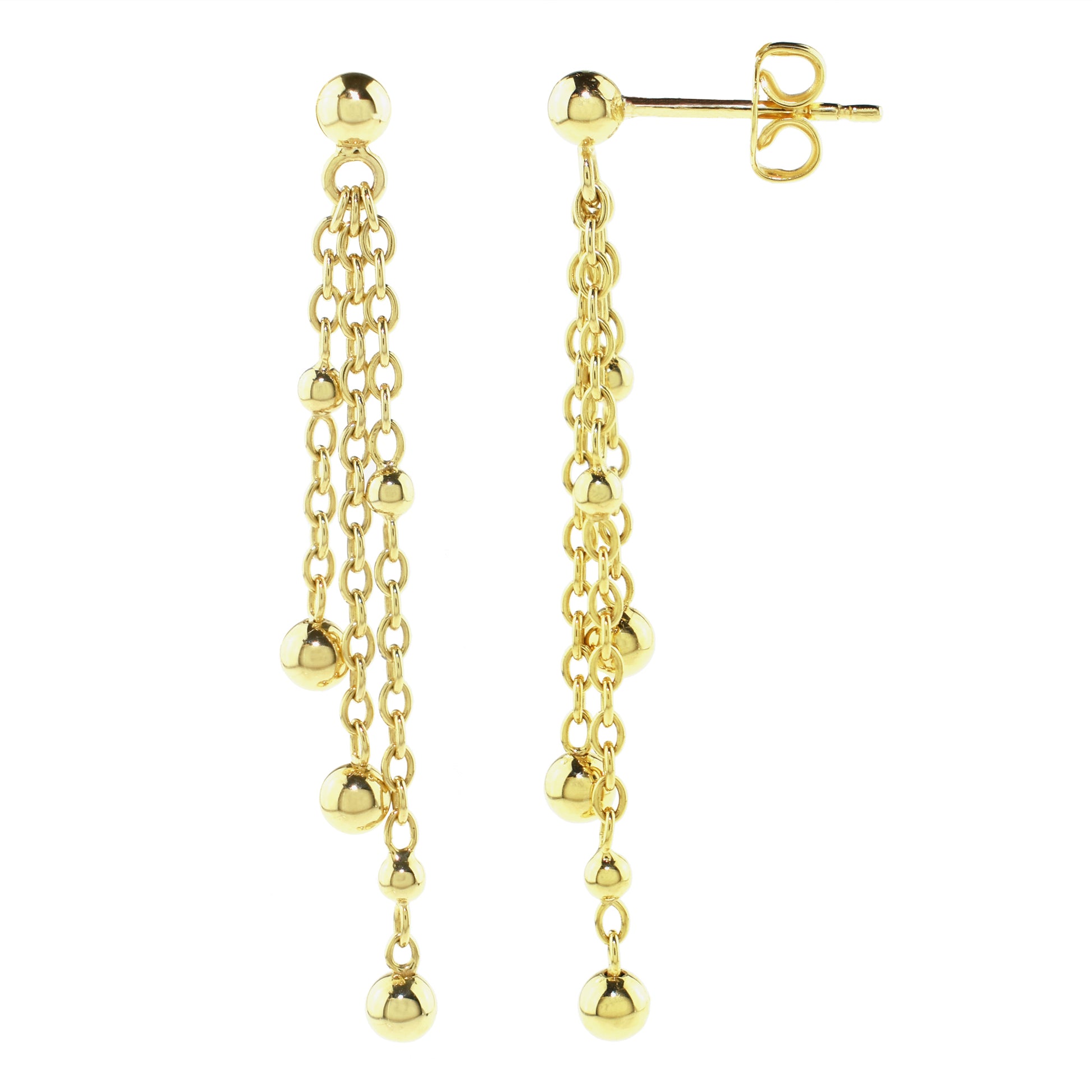 14k Globes & Tassel Earrings