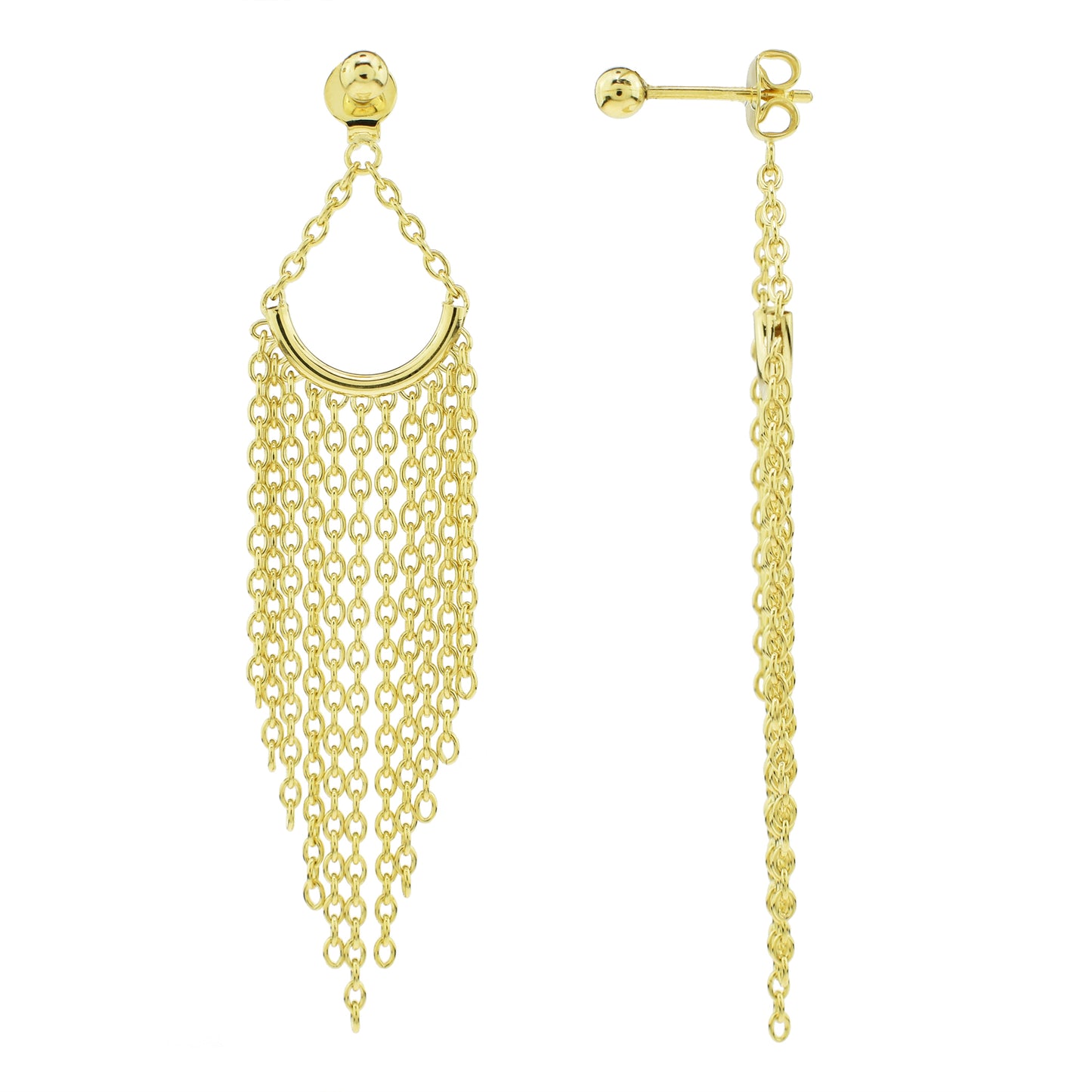 Séchic 14k Gradient V Shape Tassel Earrings