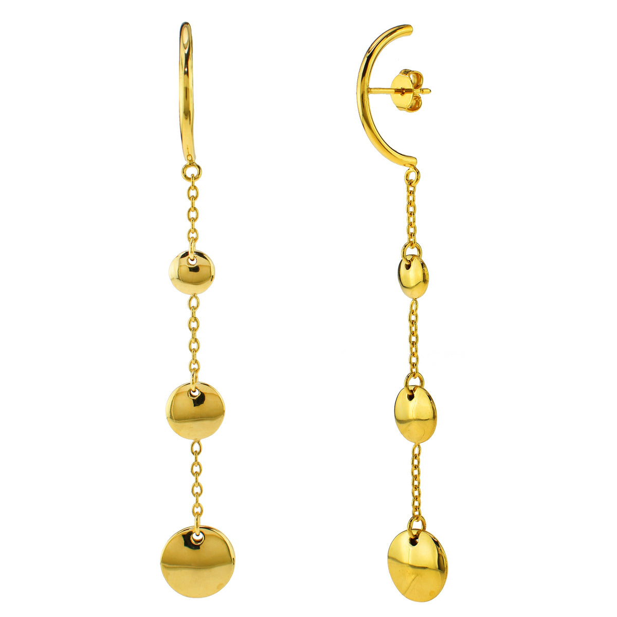Séchic 14k Disc Liner Drop Earring