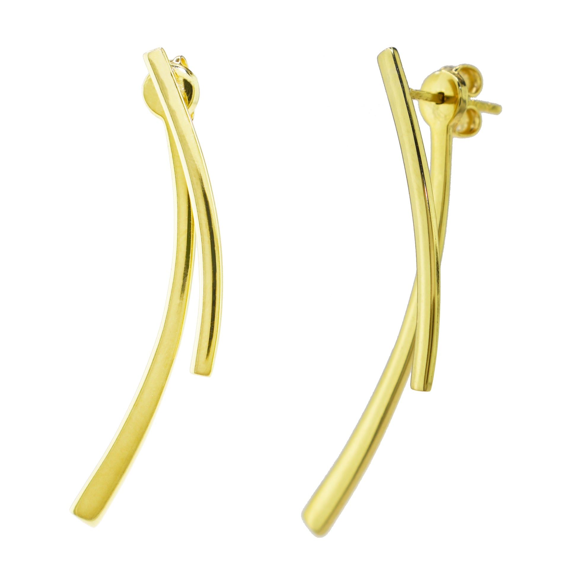 Séchic 14k Vertical Curved Bars Ear Jackets