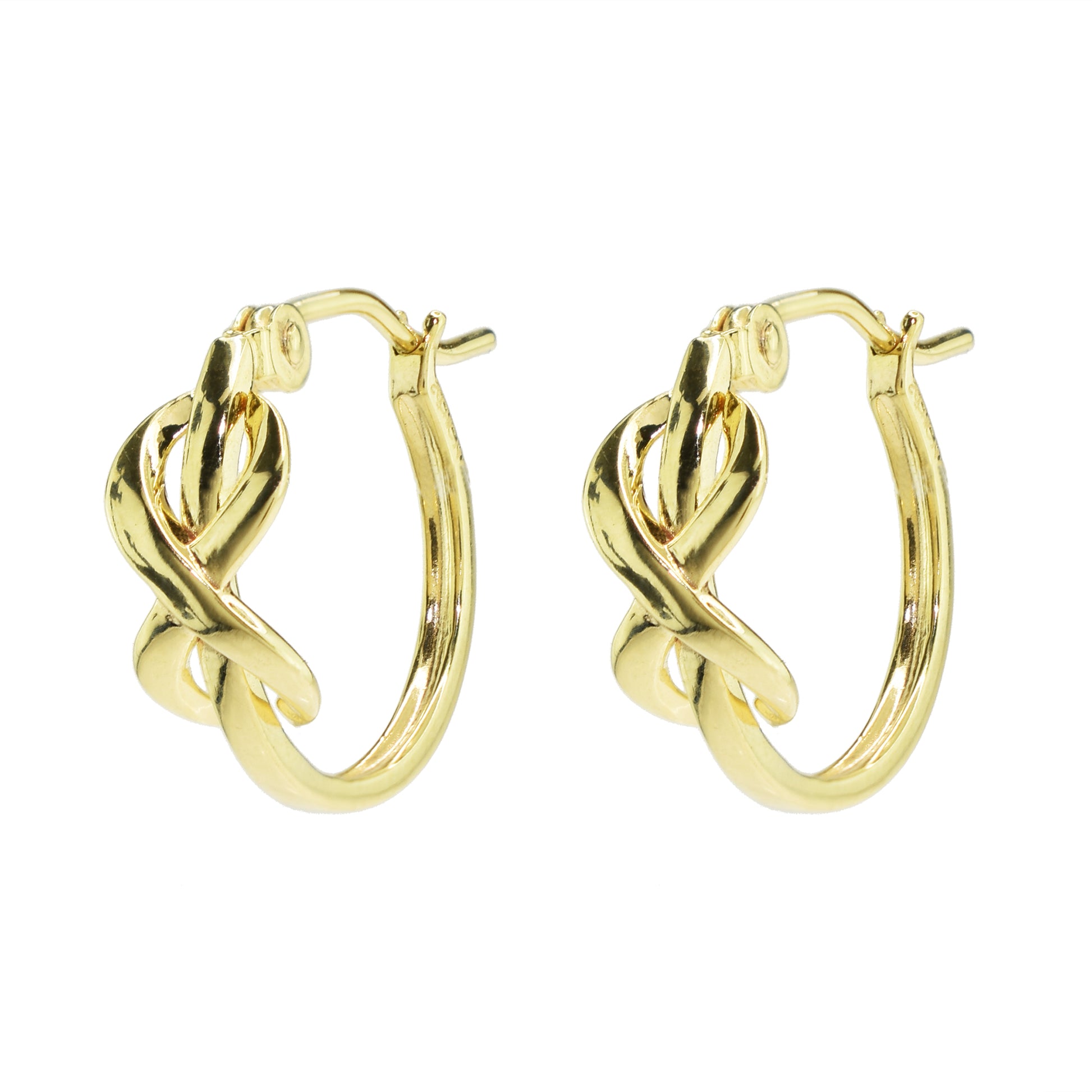 Séchic 14k 14mm Hoop Through Infinity Earrings