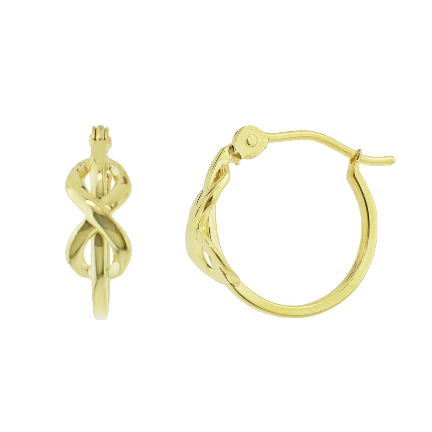 Séchic 14k 14mm Hoop Through Infinity Earrings