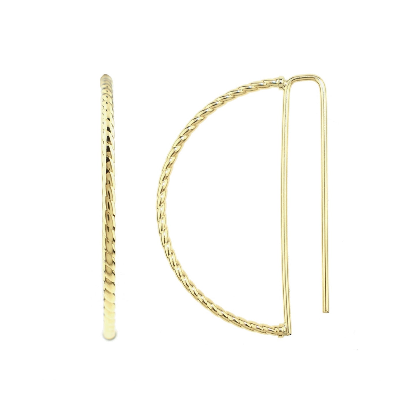 Séchic 14k Wired Nautical Semi Hoop Threading Earrings Jewelmak Shop
