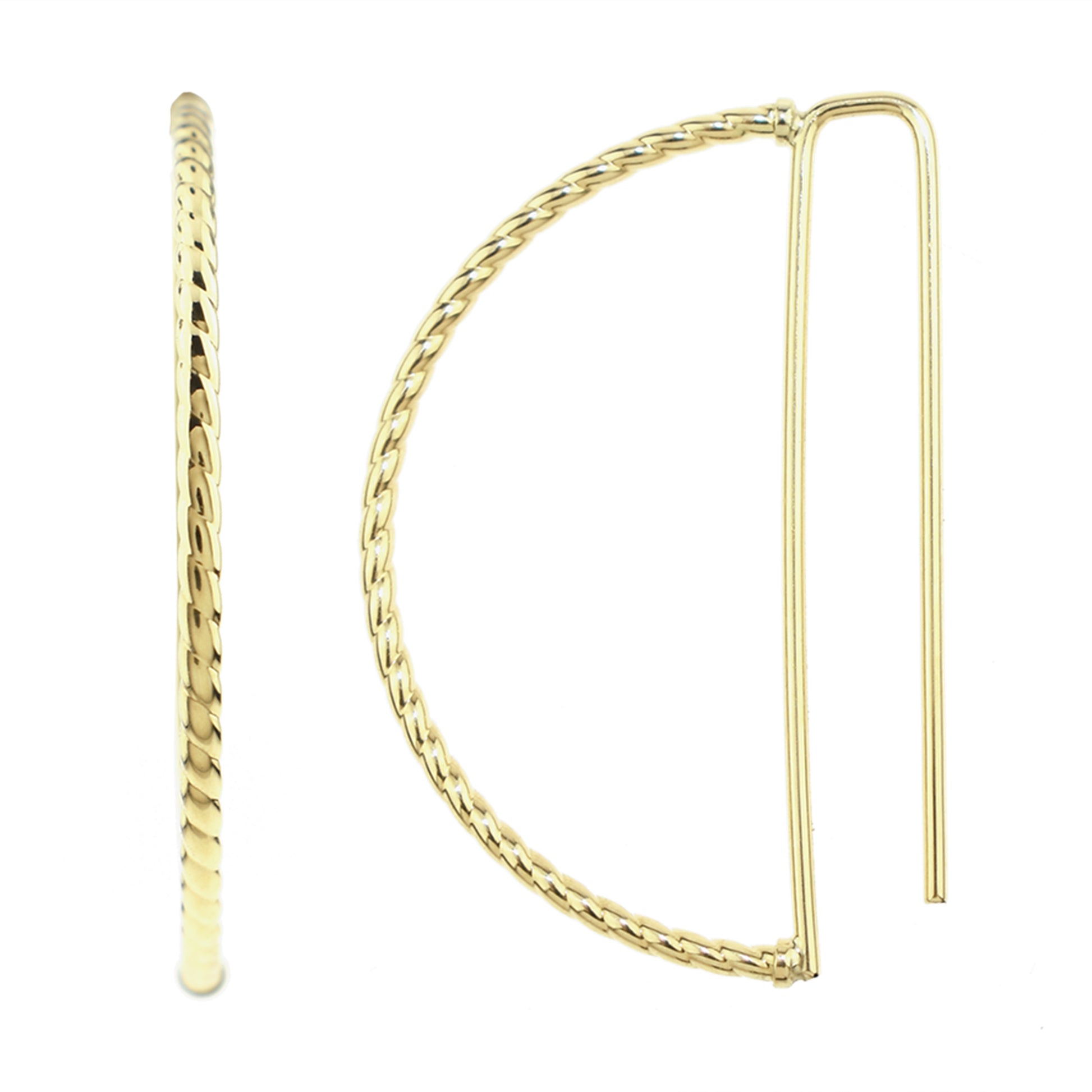 Séchic 14k Wired Nautical Semi Hoop Threading Earrings