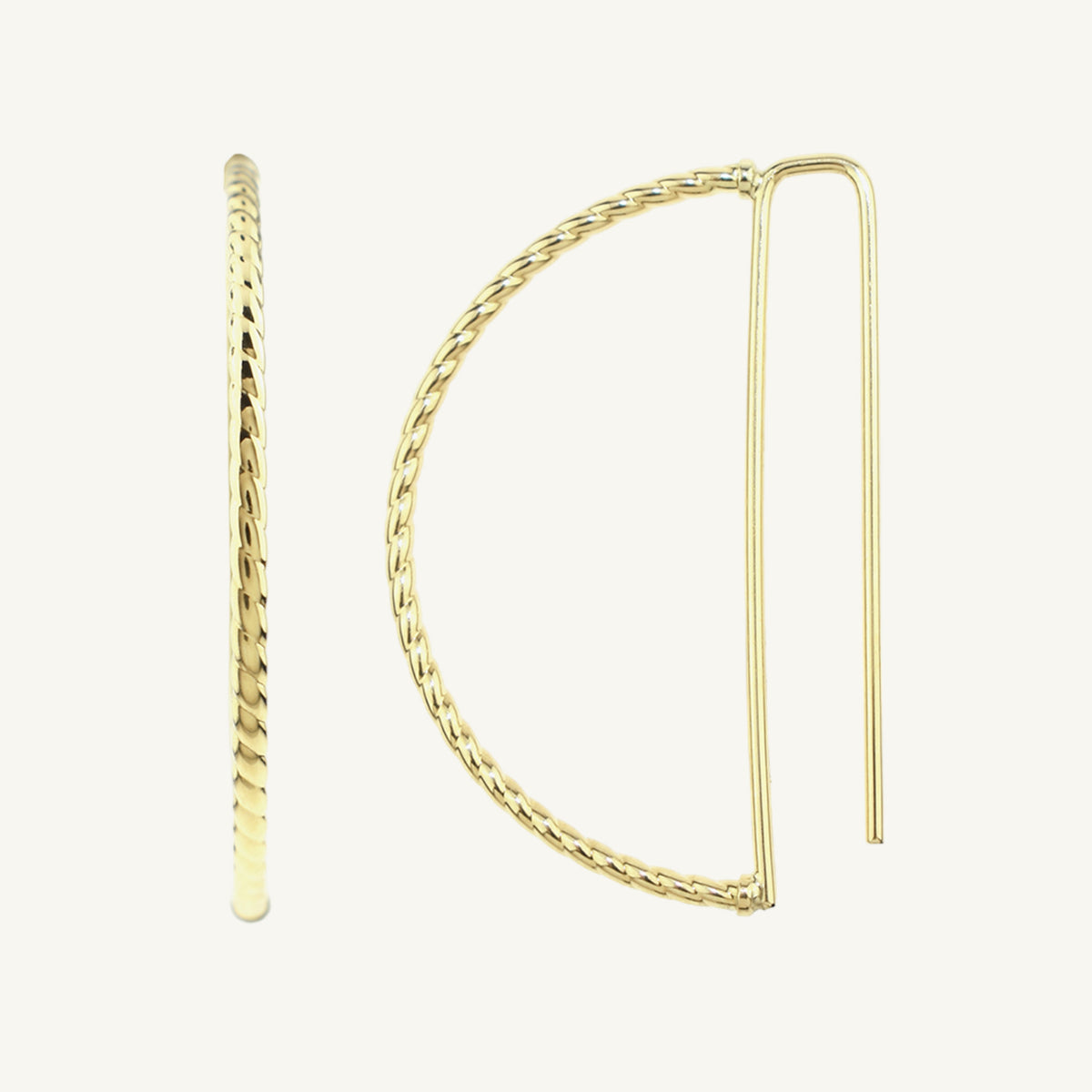 Séchic 14k Wired Nautical Semi Hoop Threading Earrings