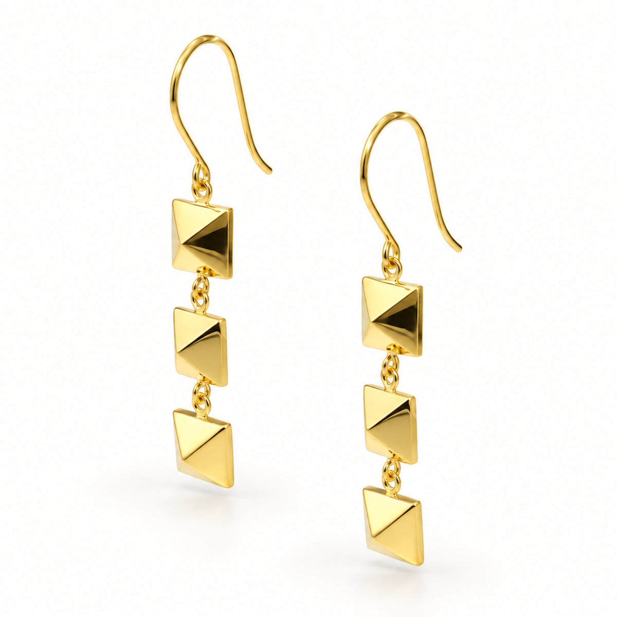 Séchic 14k Pyramids Linear Earring