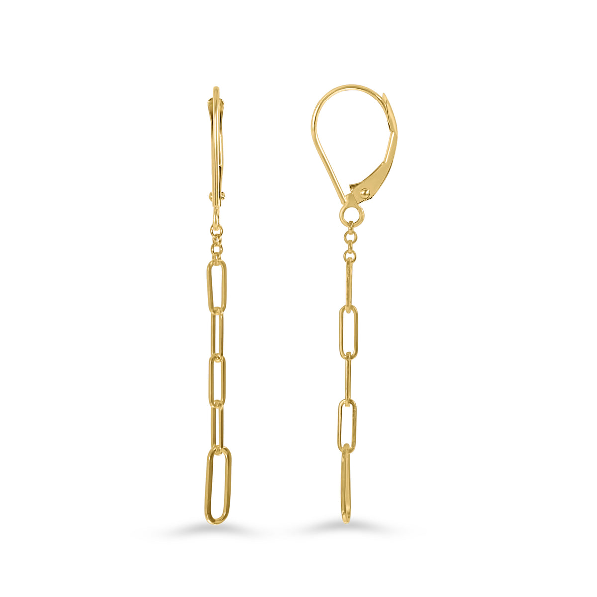 Séchic 14k Paperclip Chain Drop Leverback Earring