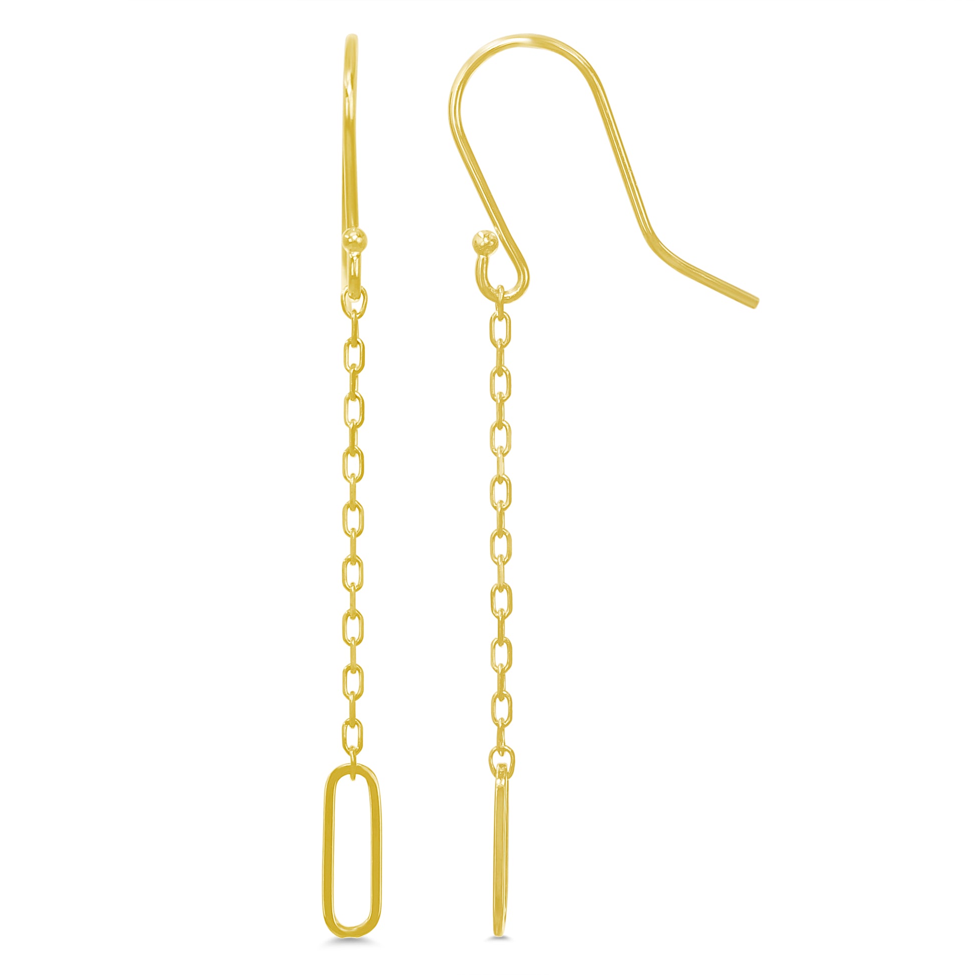 14k Chain Drop Hook Earring