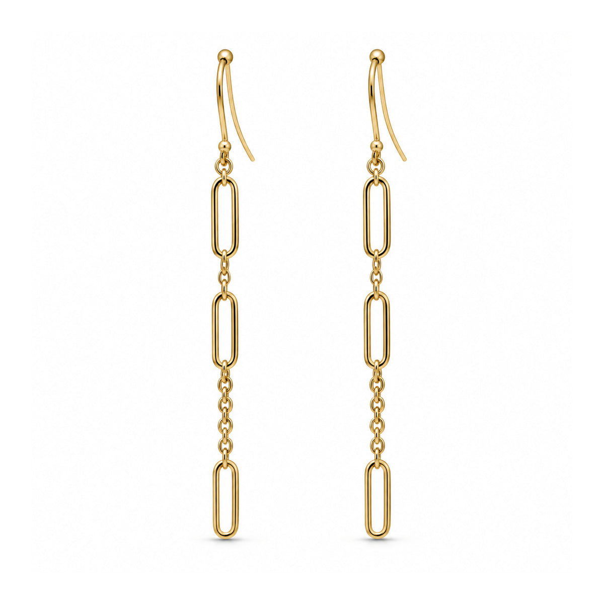 Séchic 14k Paperclip Cable Drop Hook Earring