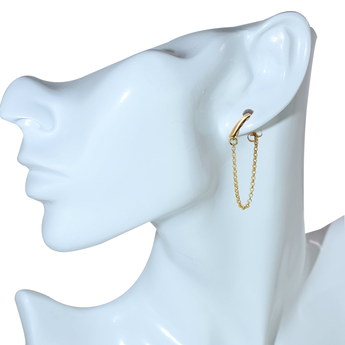 14k Chain Bar Front/Back Post Earring