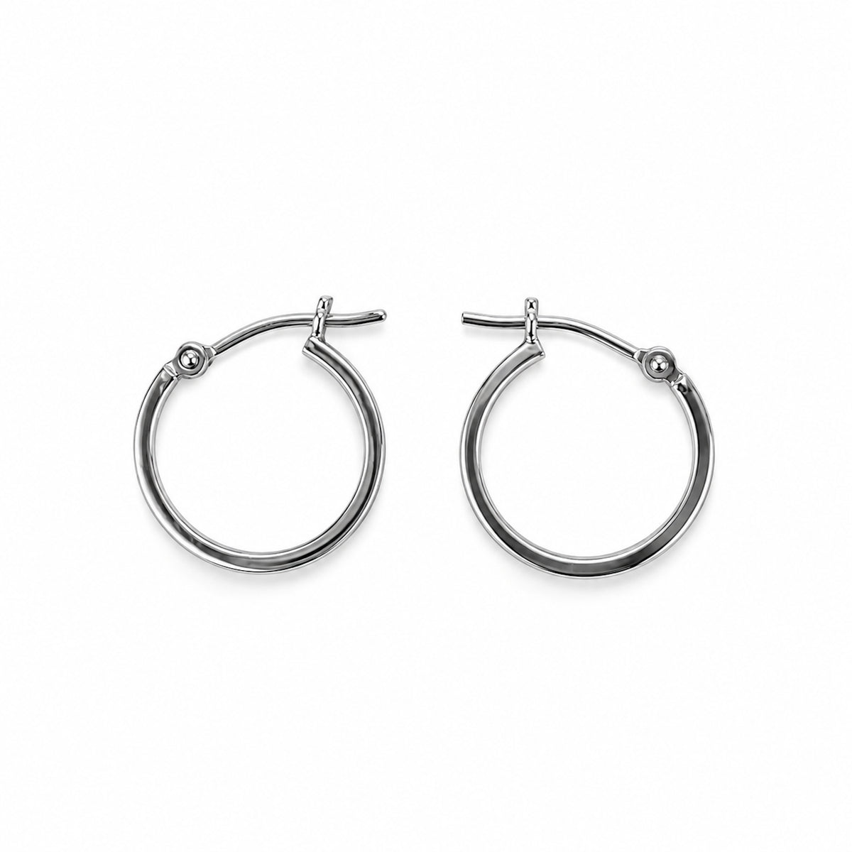 Séchic 14k White Gold Square Tube 16MM Hoop Earring