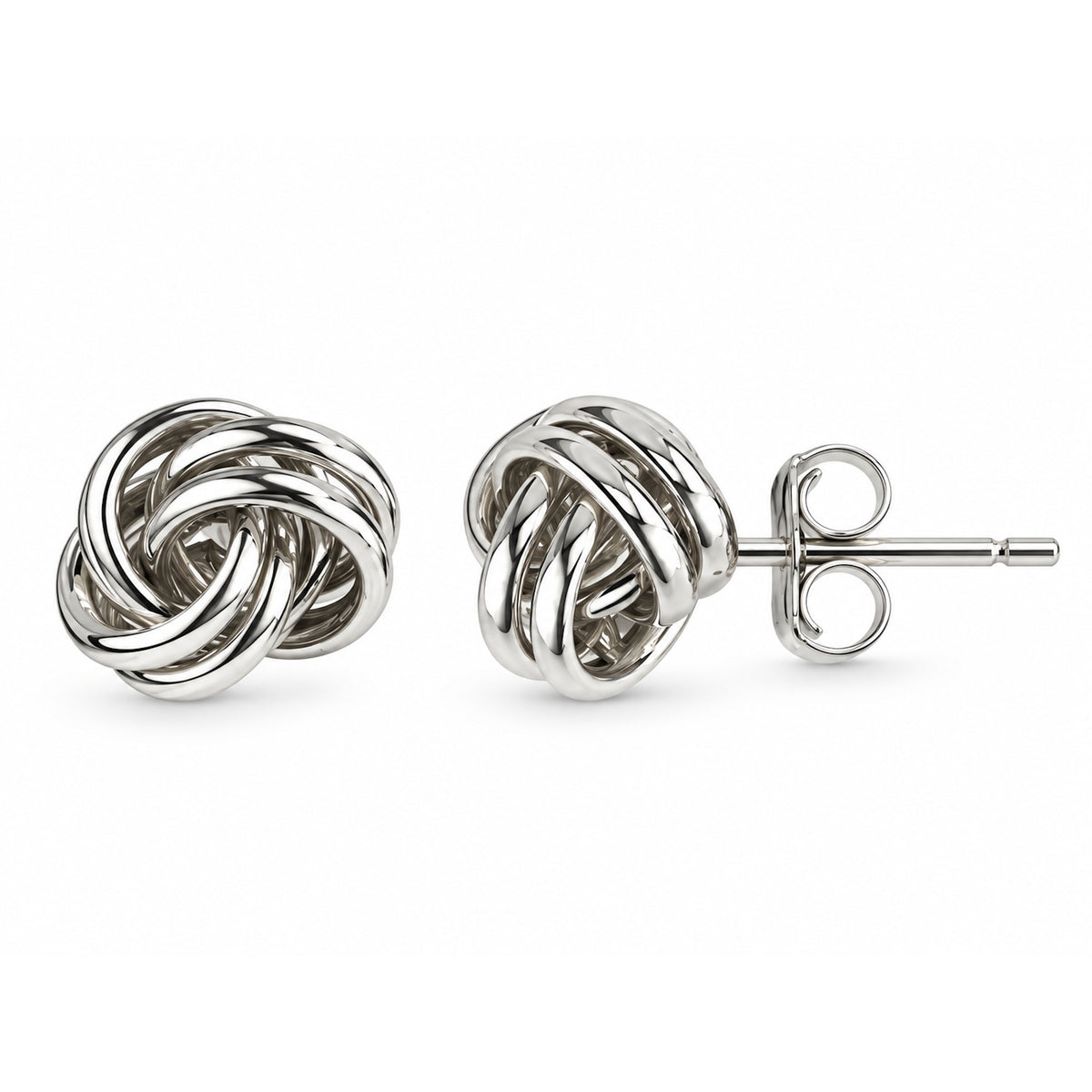 Séchic 14k White Gold Love Knot 8MM Post Earring