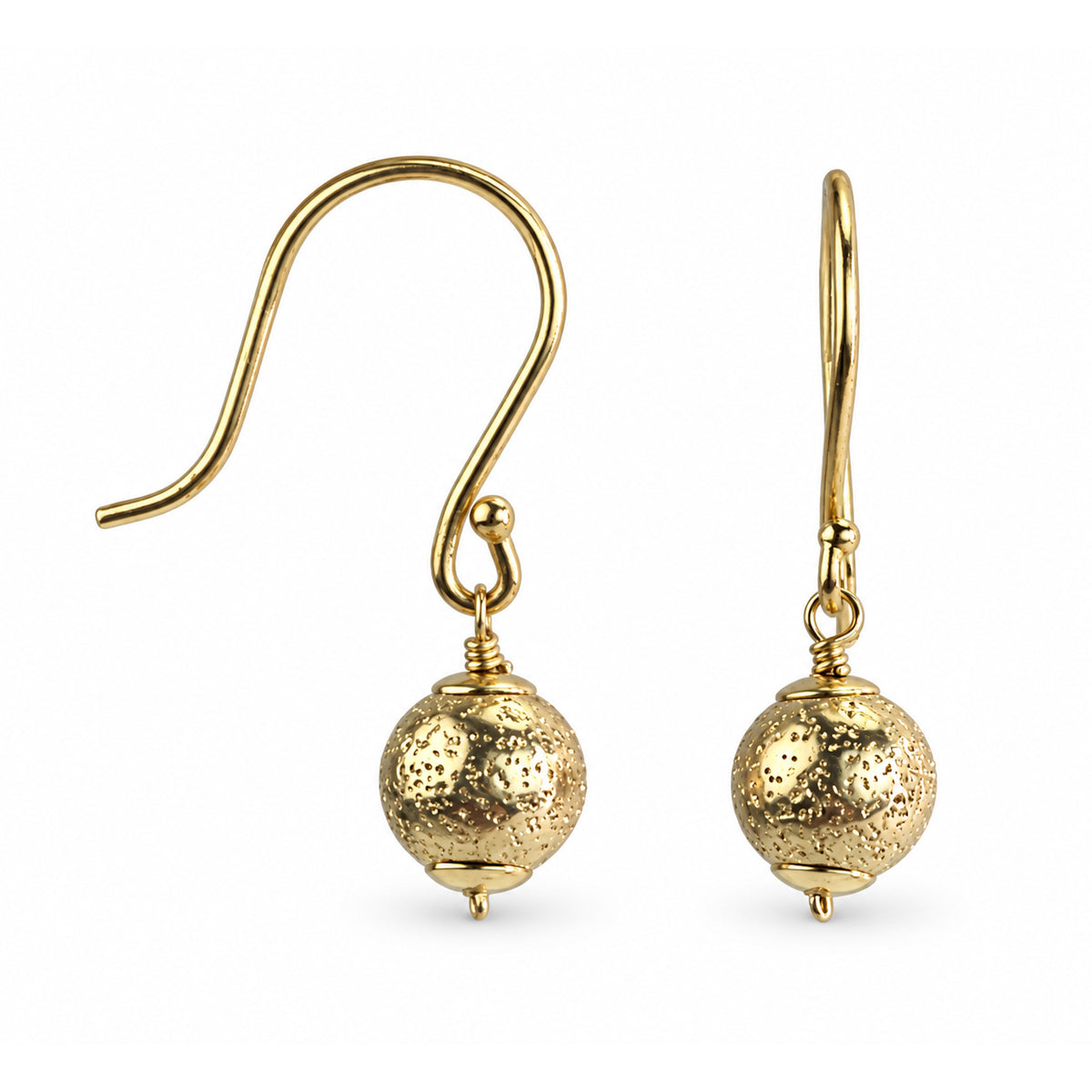 14k Glitter Ball Hook Earring