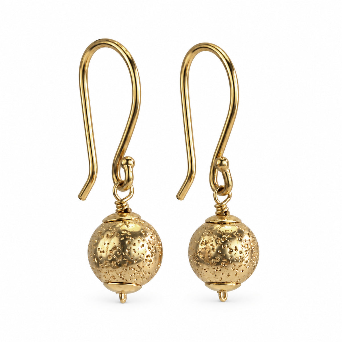 14k Glitter Ball Hook Earring