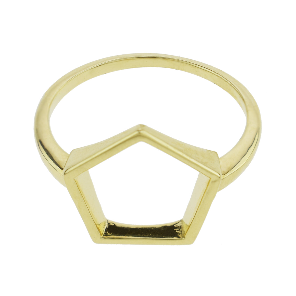 14k Hollow Pentagon Centered Ring 7