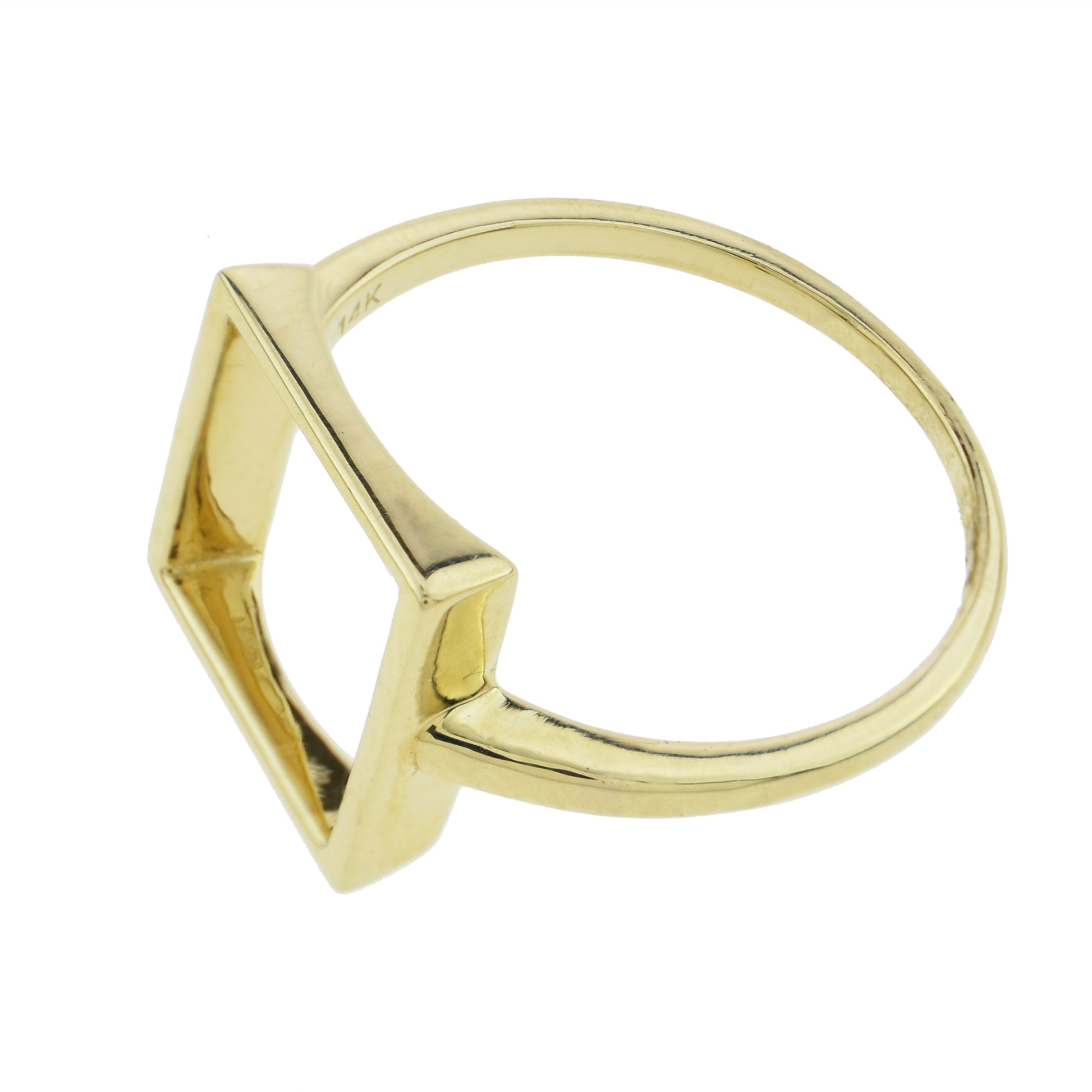 Séchic 14k Open Space Square Gold Ring