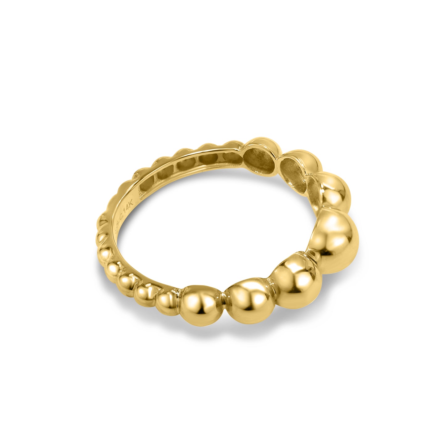 14k Graduated Beaded Band Ring