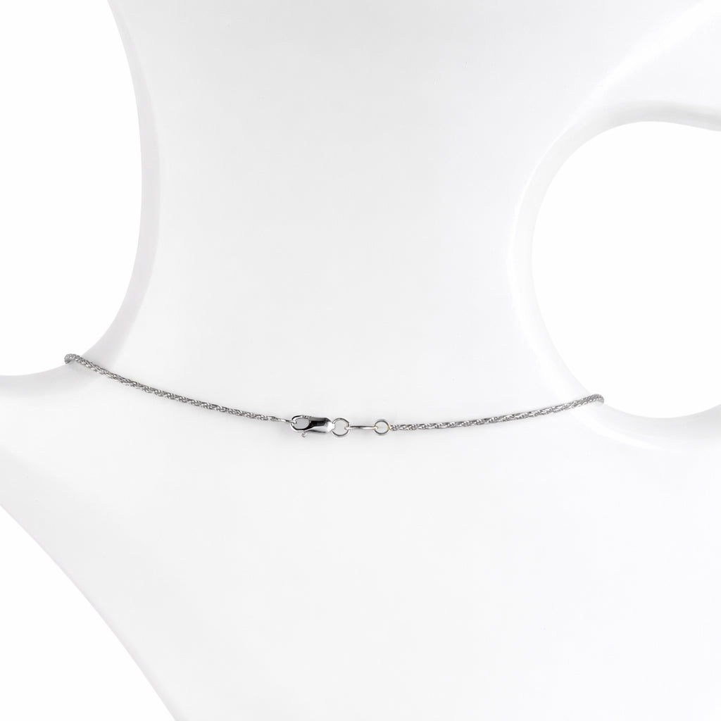 14k White Gold Black Tahitian South Sea Pearl Diamond Slide Necklace