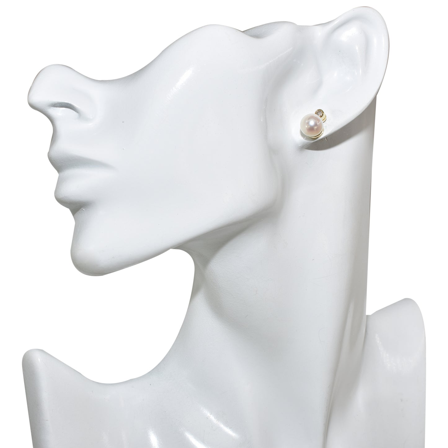 14k Akoya Japanese Pearl Diamond Earrin