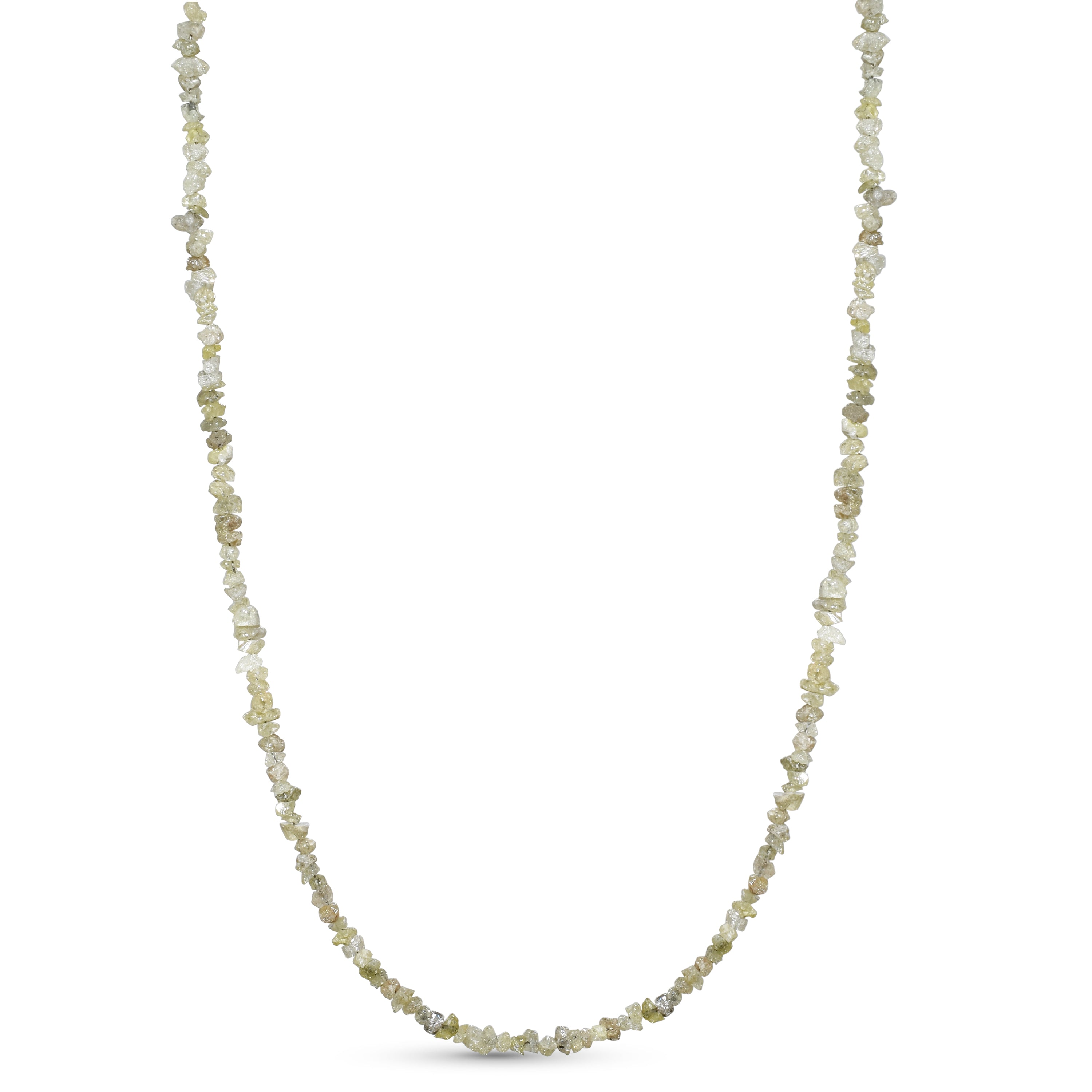 14k Yellow Natural Rough Diamond Necklace for Men or Woman