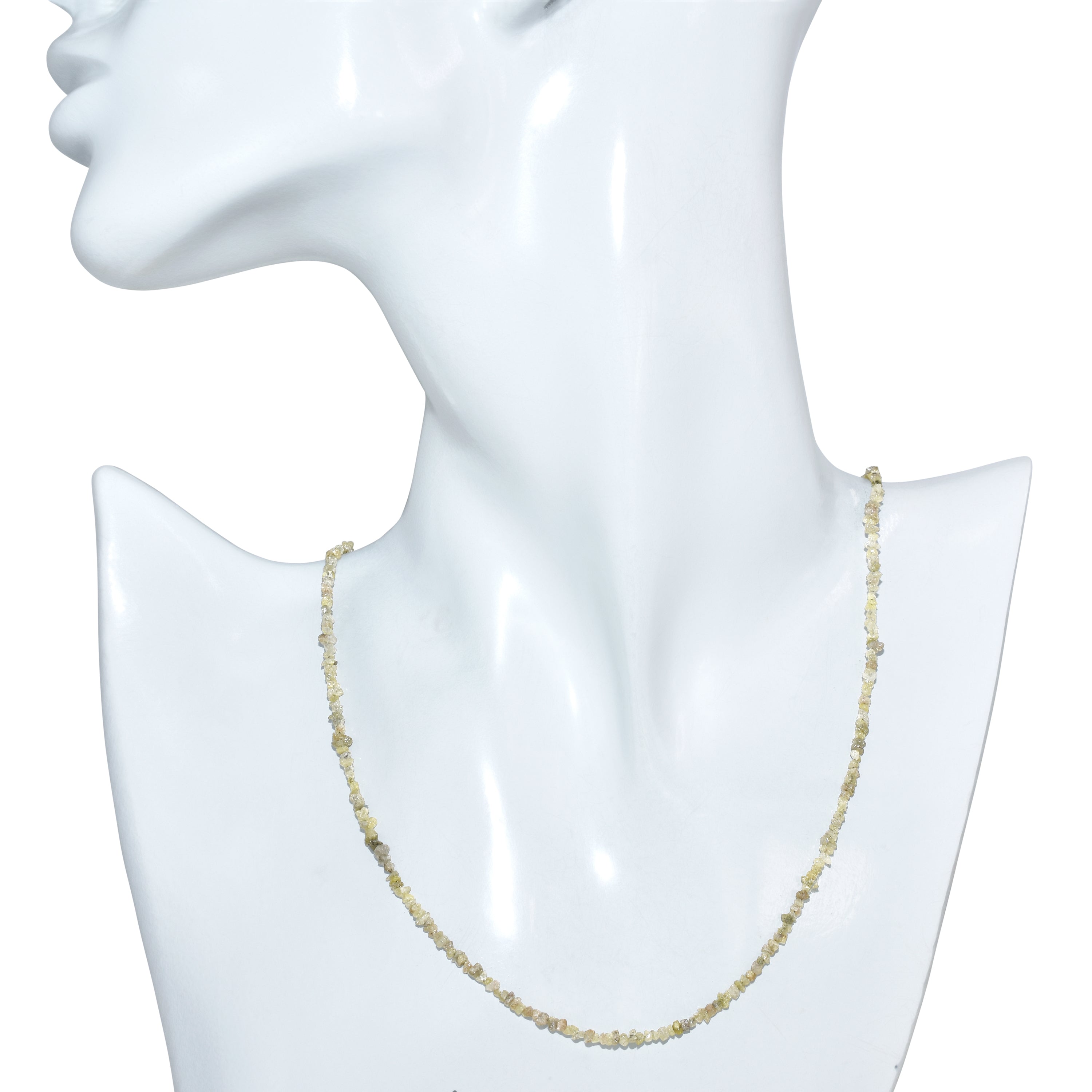 14k Yellow Natural Rough Diamond Necklace for Men or Woman