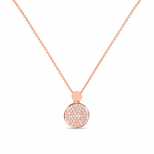 14k Rose Gold Diamond Studded Pendant Necklace