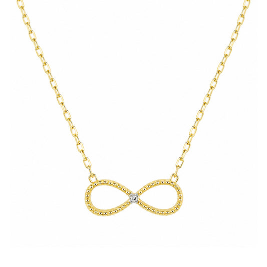 14k Infinity Diamond Pendant Necklace