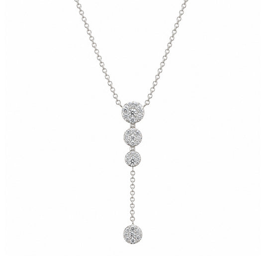 Andy Götz 14k White Gold Diamond Triple Round Y Necklace