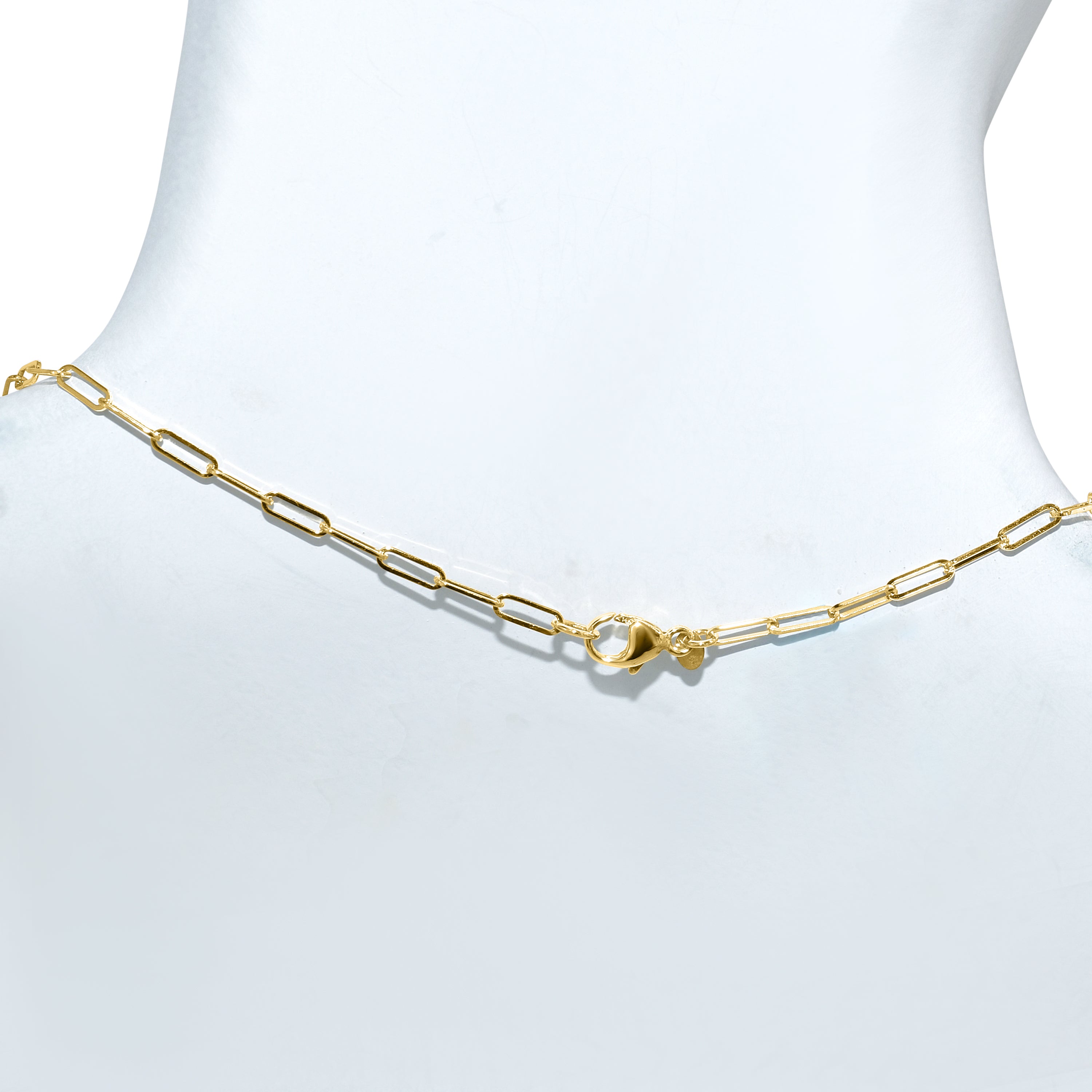 14k Yellow/White Gold Leo Zodiac Diamond Pendant Paperclip Necklace