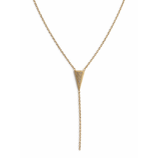 14k Diamond Triangle Mesh Center Y Necklace