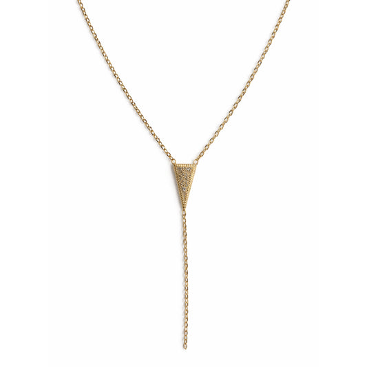 14k Diamond Triangle Mesh Center Y Necklace