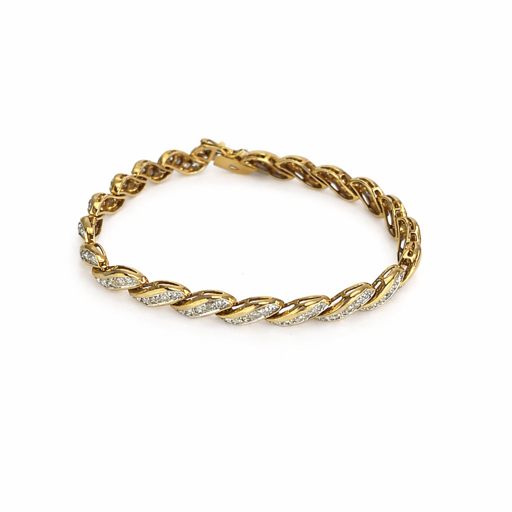 14K Diamond Bracelet 2CTS 7"