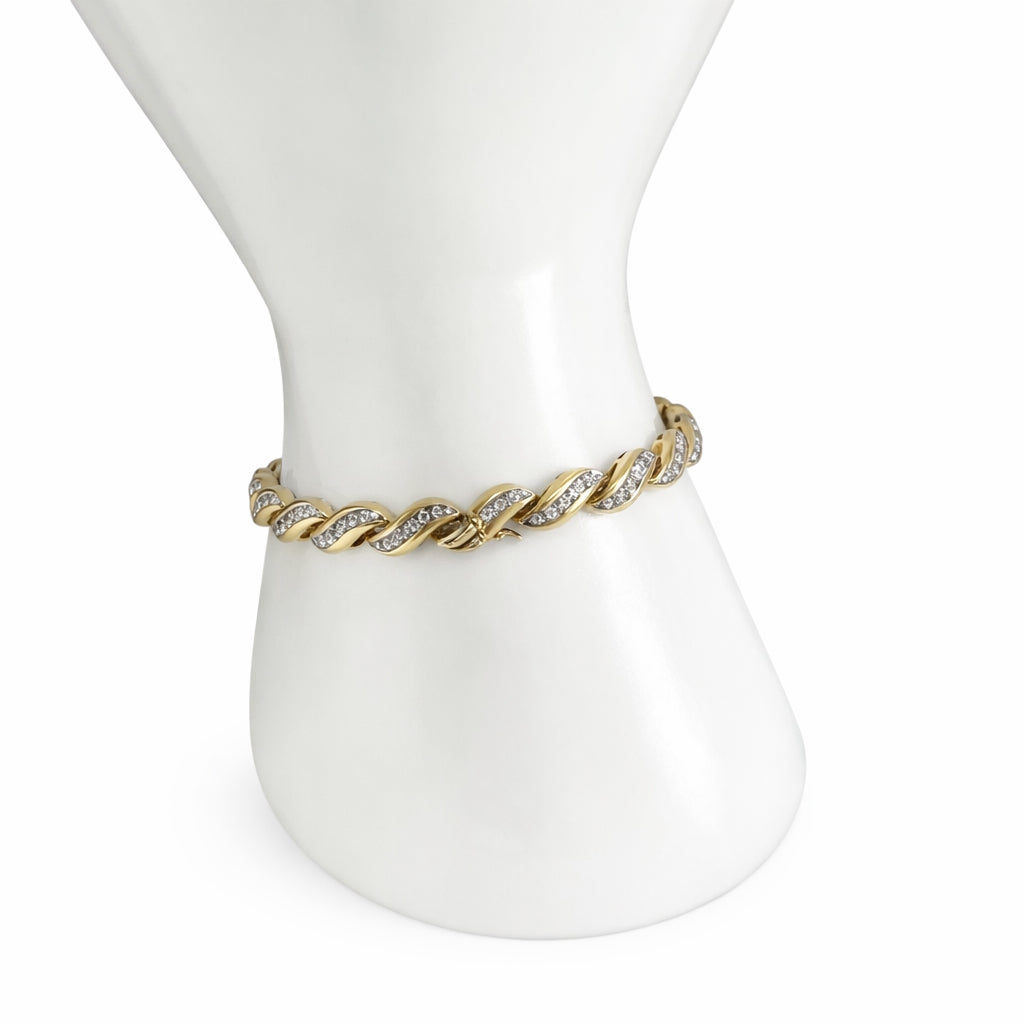 14K Diamond Bracelet 2CTS 7"