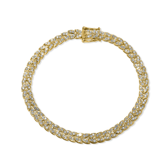 14k Diamond Tennis Deco Bracelet