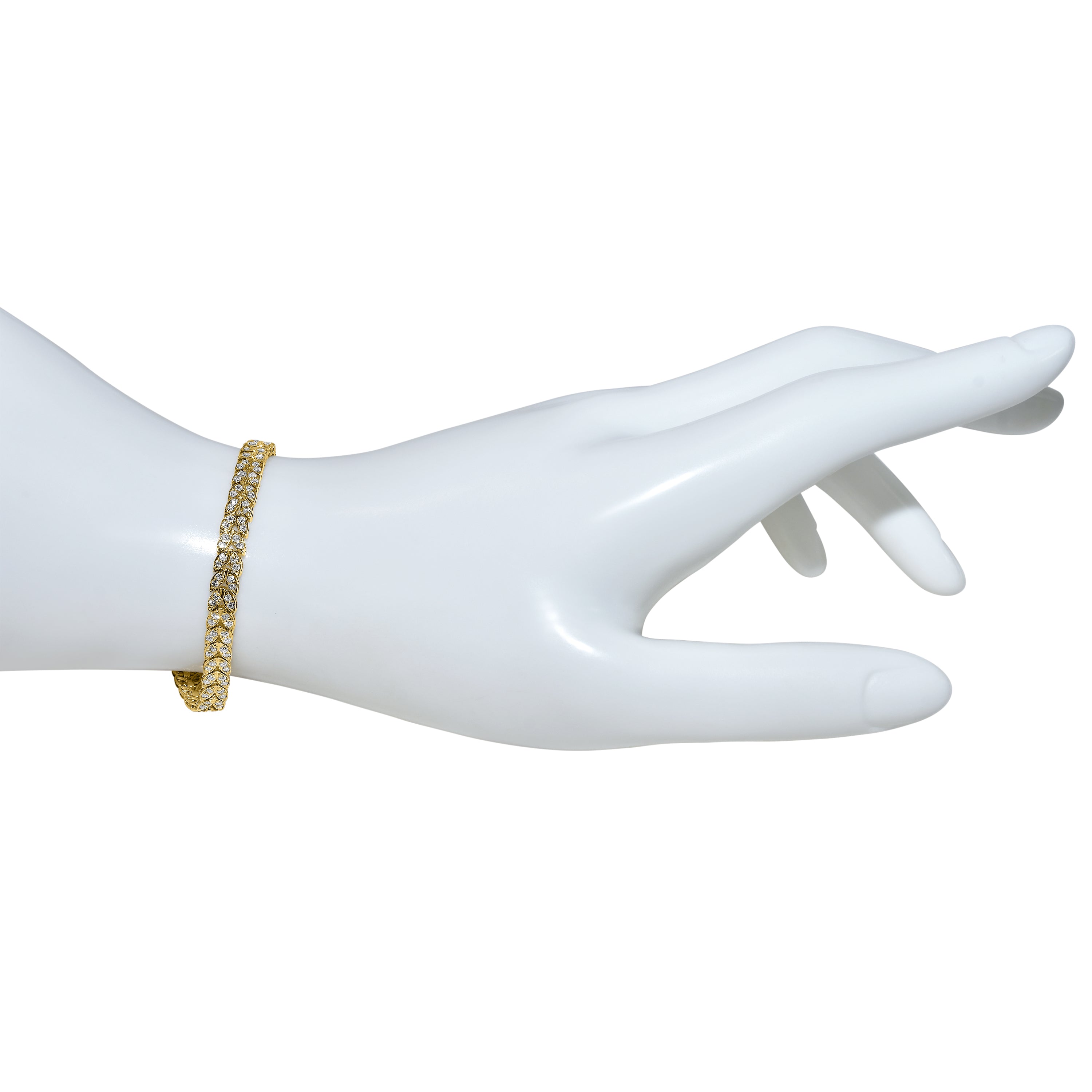 14k Diamond Tennis Deco Bracelet