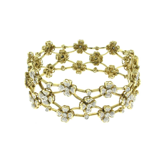 14k Diamond Flexible Intertwined Bracelet