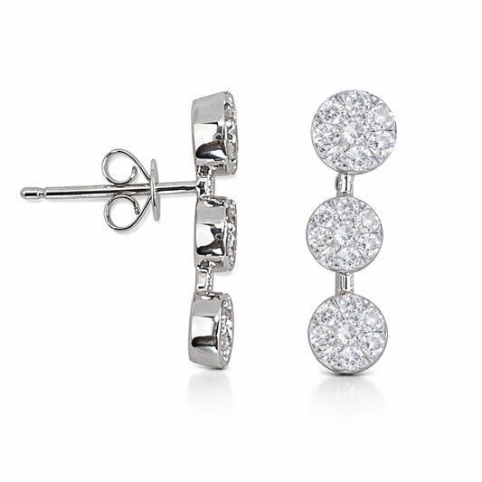 14k White Gold Diamond 0.48CT Post Earring