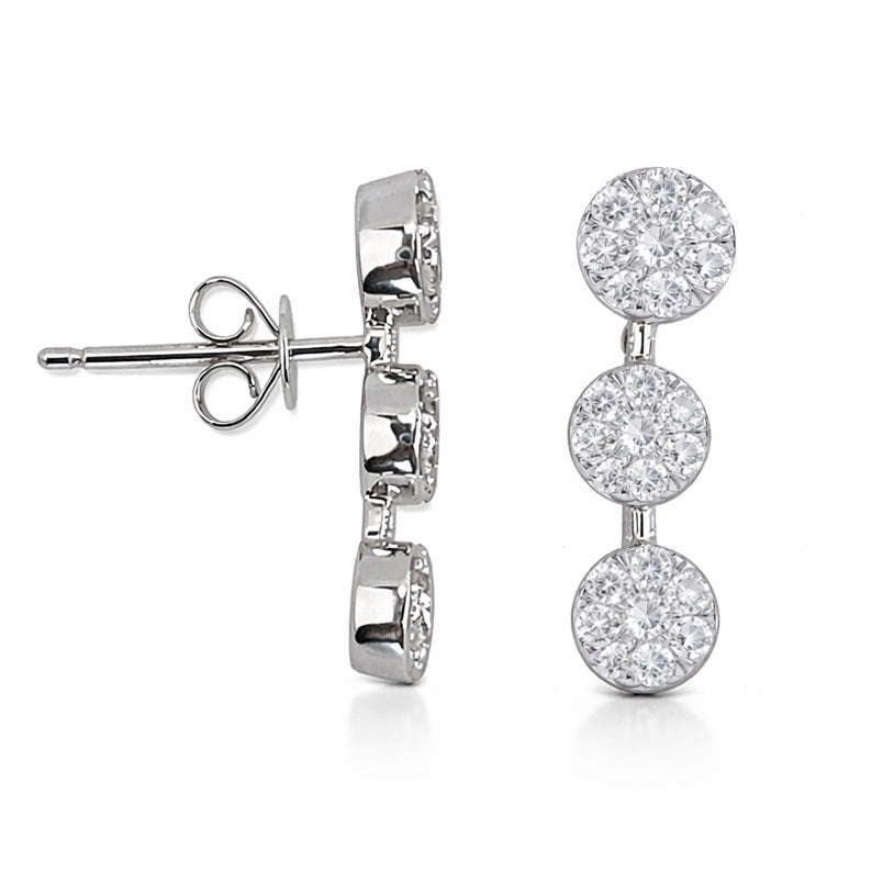 14k White Gold Diamond 0.48CT Post Earring
