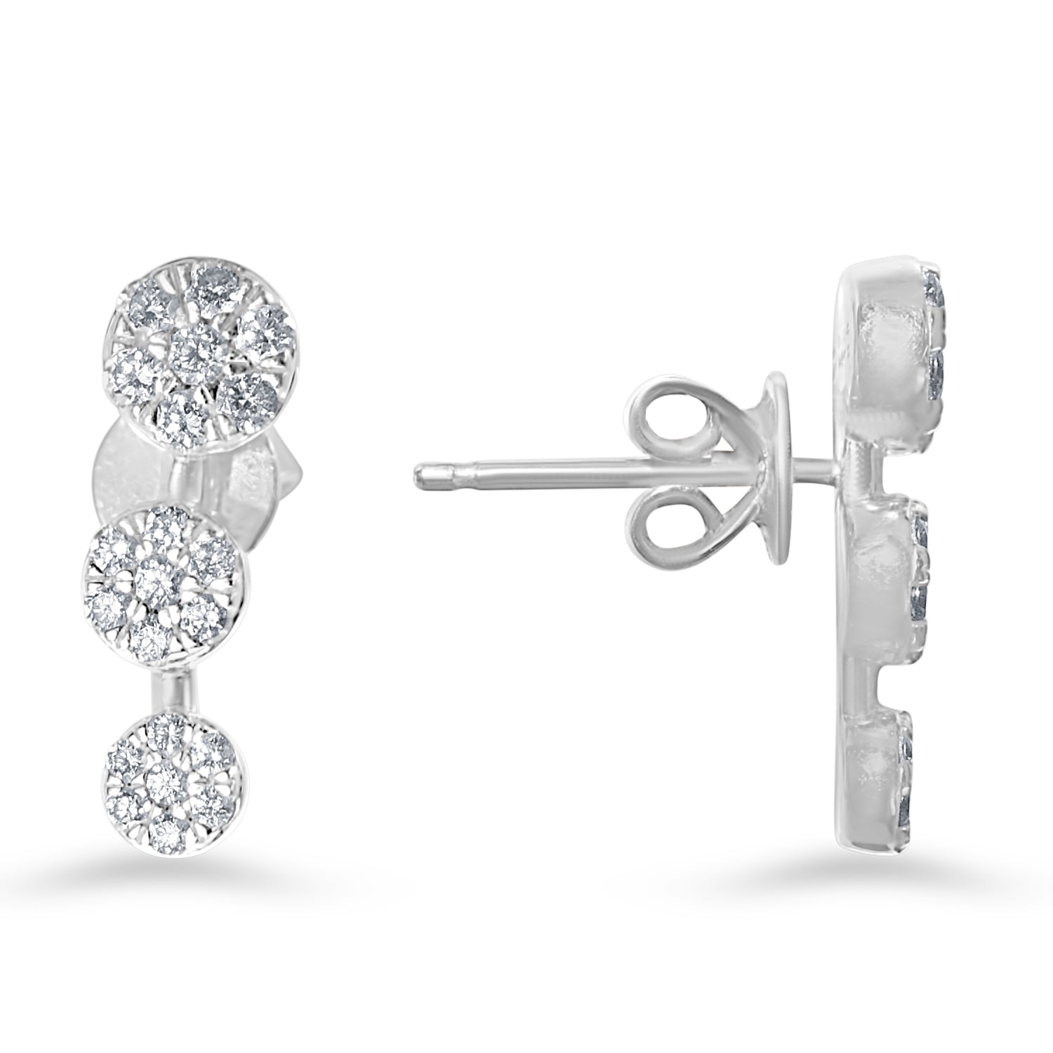 14k White Gold VS Diamond Post Earring