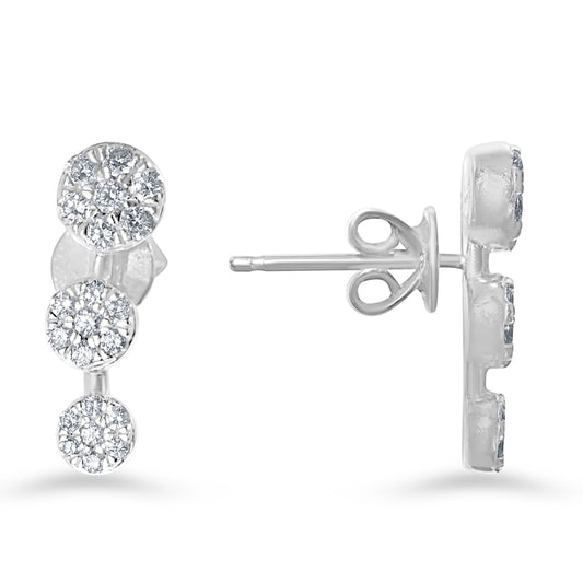 14k White Gold VS Diamond Post Earring