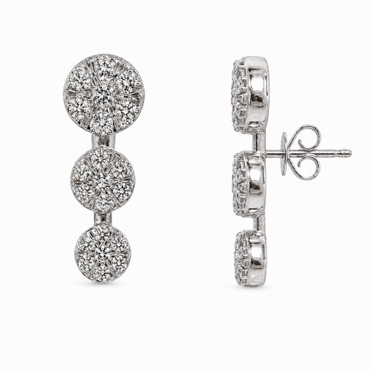 Andy Götz 14k White Gold VS Diamond Triple Graduated Coin Post Earring