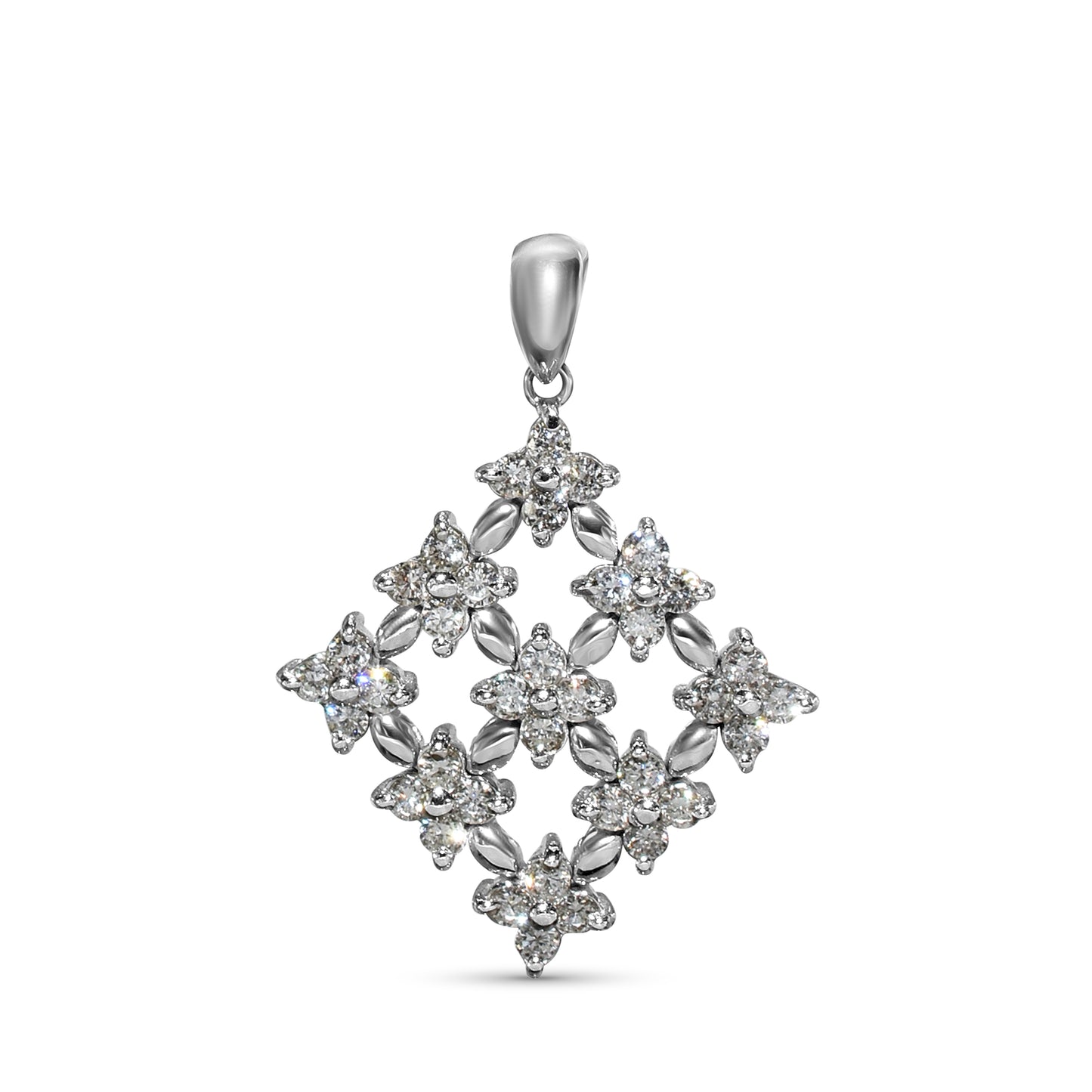 14k White Diamond Pendant