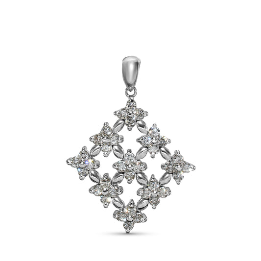 14k White Diamond Pendant