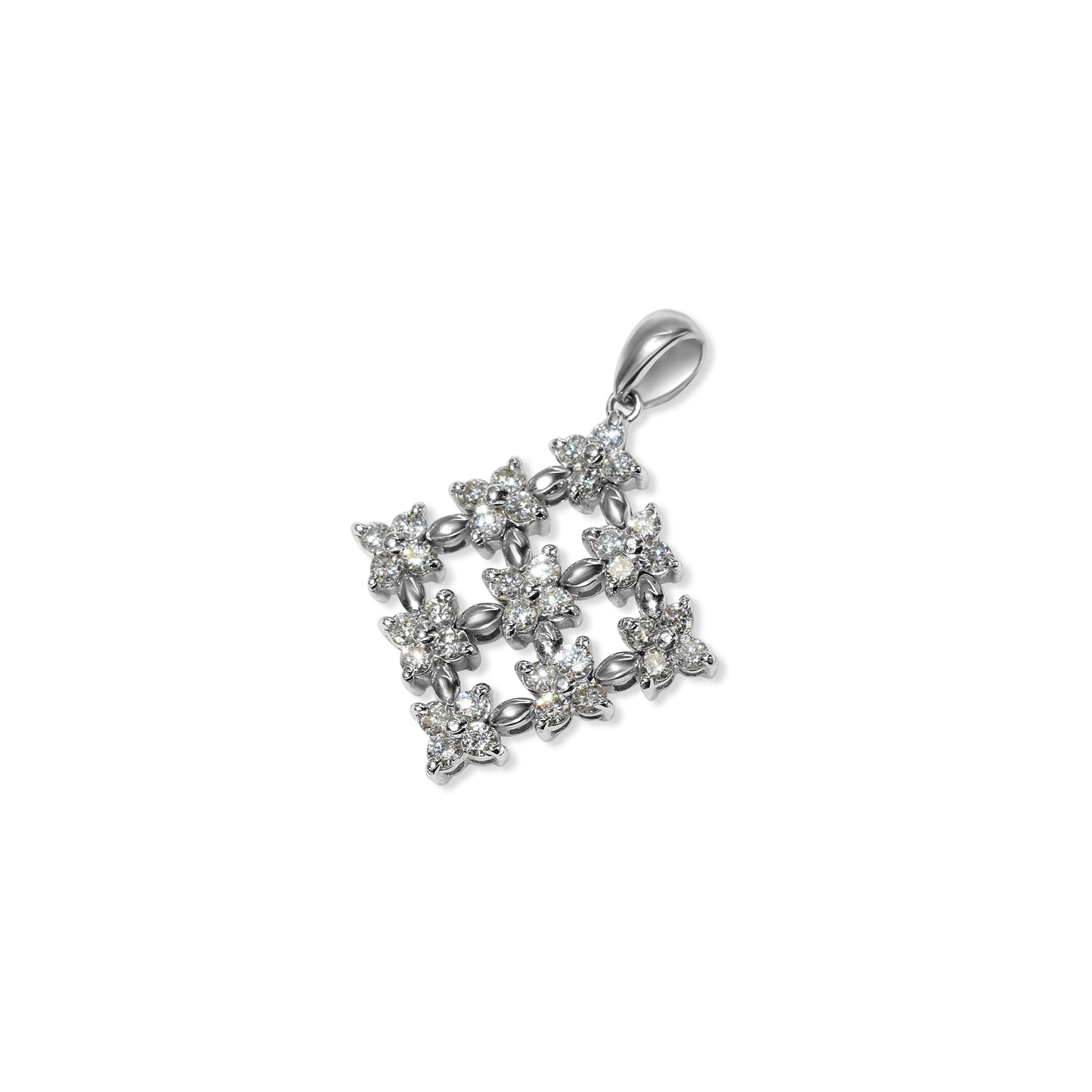 14k White Diamond Pendant
