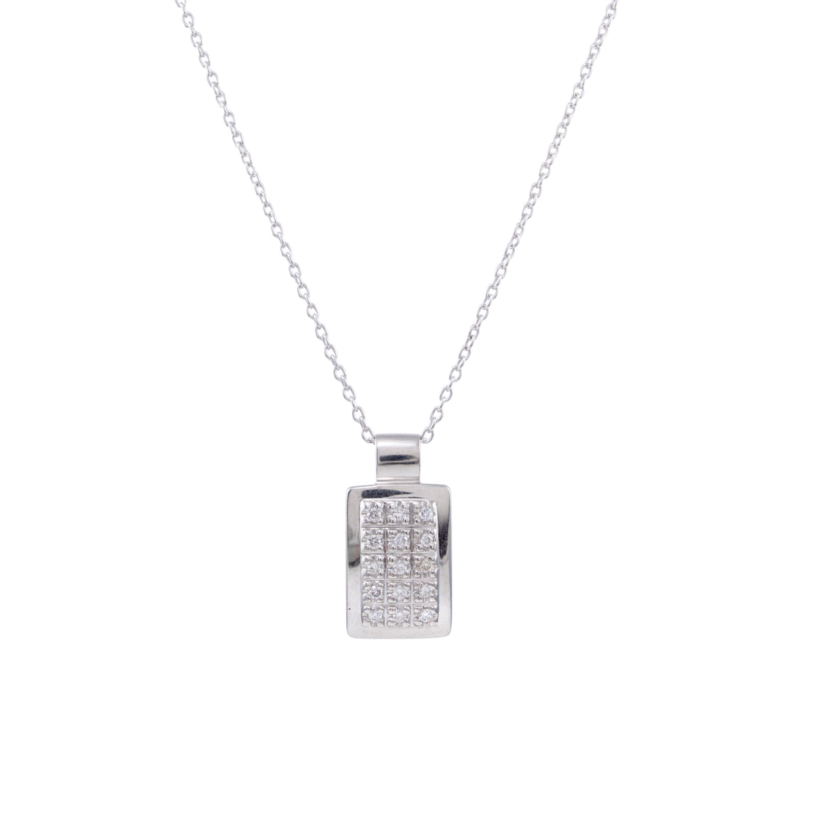 14k White Gold Diamond Pendant Necklace